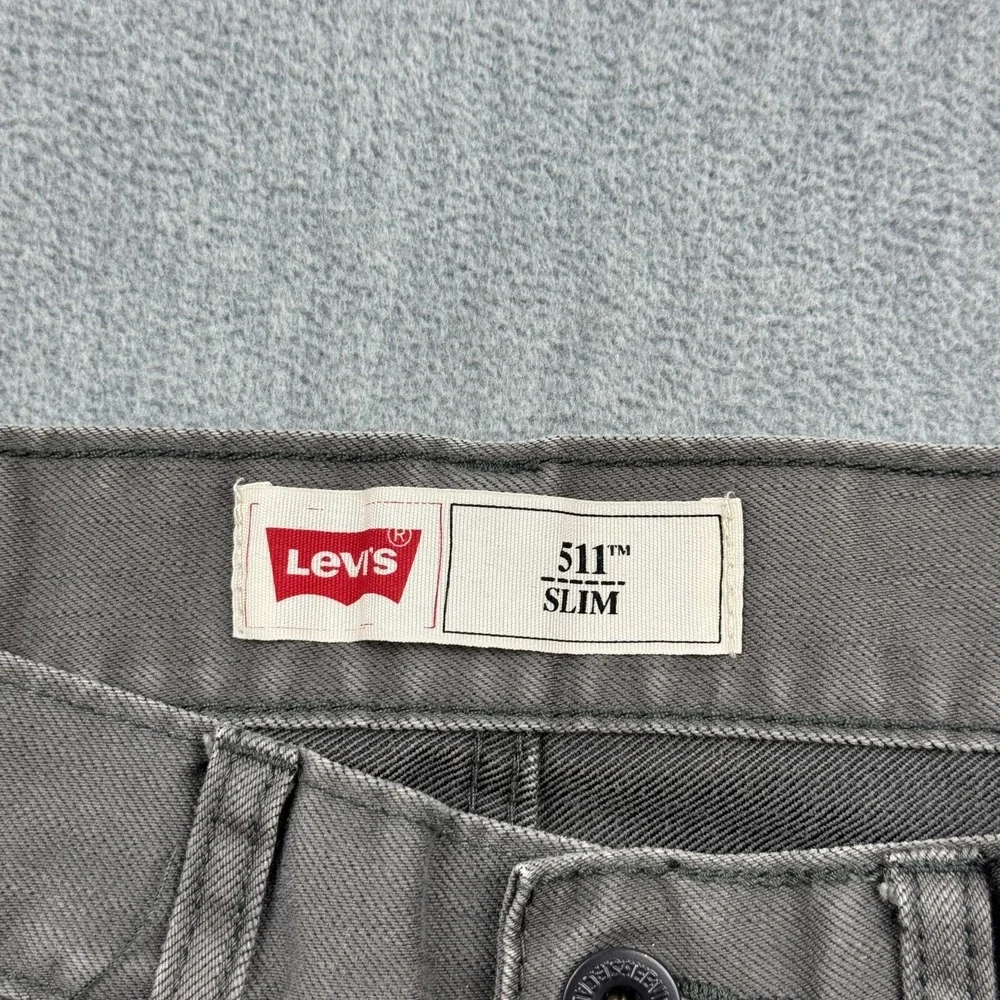 Levis 511 Pants‎ Youth Boys 18 Reg 29X29 Gray Stretch Slim Straight Leg Denim
